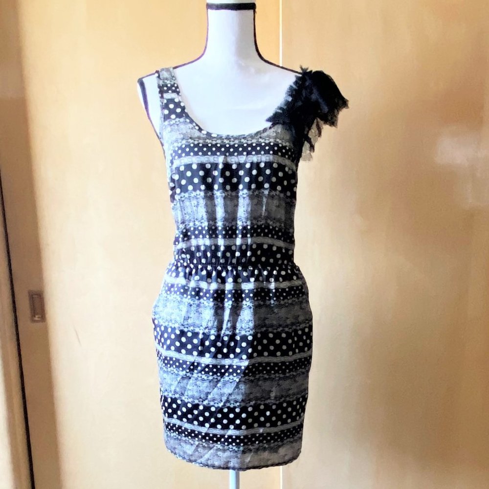 NWT Sz S Peppermint Black/Cream Casual Tank Dress